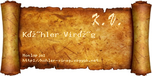 Köhler Virág névjegykártya