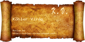 Köhler Virág névjegykártya