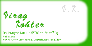 virag kohler business card